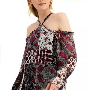 INC Petite Cold-Shoulder Halter Top New With Tag Size PL.